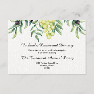 Invitation Branche de olivier Raisin Réception de mariage