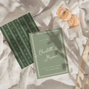 Invitation Branche de olivier vert sauge Jardin Enregistrer l