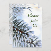 Invitation Branche de pin neigeux (Devant / Derrière)