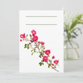 Invitation Branche de rose rose vibrant avec fleurs et bouton (Debout devant)