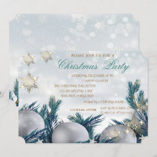 Invitation Branche de sapin de Noël, entreprise de fêtes de N