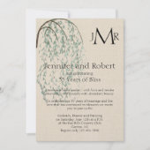 Invitation Branche de Saule sur Anniversaire de Mariage en Li (Devant)