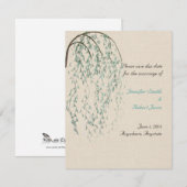 Invitation Branche de saule sur lin Étape à sauvegarder (Devant / Derrière)