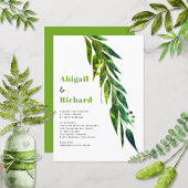 Invitation Branche d'eucalyptus vert avec mariage feuille