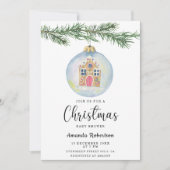 Invitation Branche d'hiver avec baby shower jouet (Devant)