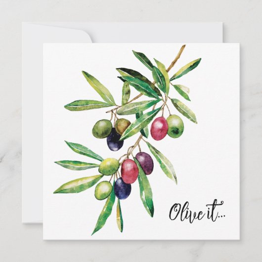 Invitation Branche d'olive aquarelle (Devant)