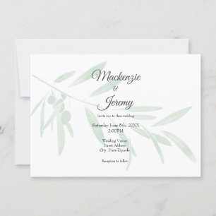 Invitation Branche d'olive aquarelle