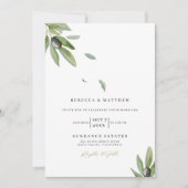 Invitation Branche d'olive botanique Élégant Mariage Monogram (Devant)