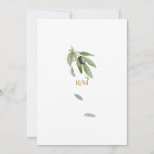 Invitation Branche d'olive botanique Élégant Mariage Monogram (Dos)