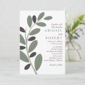 Invitation Branche d'olive charme méditerranéen Code QR maria (Debout devant)