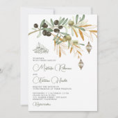 Invitation Branche d'olive dorée Lanterne arabe Mariage islam (Devant)