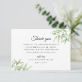 Invitation Branche d'olive élégante. Simple remerciement de m (Debout devant)