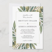 Invitation Branche d'olive Mariage moderne italien (Devant)