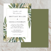 Invitation Branche d'olive Mariage moderne italien