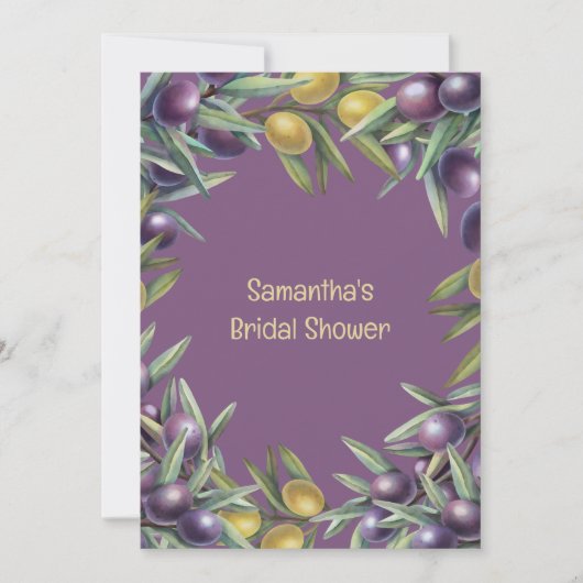 Invitation Branche d'olivier moderne feuillage botanique vert (Devant)