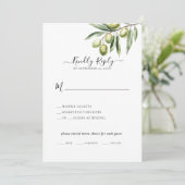 Invitation Branche d'olivier moderne, Sauvegarder la date (Debout devant)