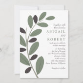Invitation Branche d'Olivier stylisée mariage de charme médit (Devant)