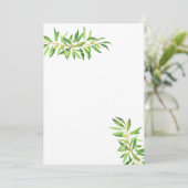 Invitation Branche d'olivier vierge ajoutez votre propre feui (Debout devant)