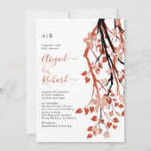 Invitation Branche en terre cuite avec fleurs initiales maria (Devant)