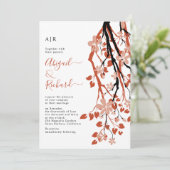 Invitation Branche en terre cuite avec fleurs initiales maria (Debout devant)