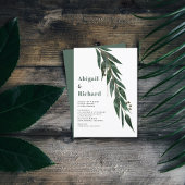 Invitation Branche Eucalyptus avec mariage d'hiver feuille