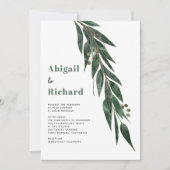 Invitation Branche Eucalyptus avec mariage d'hiver feuille (Devant)
