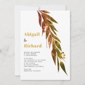 Invitation Branche Eucalyptus en automne couleurs mariage (Devant)