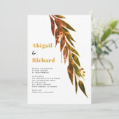 Invitation Branche Eucalyptus en automne couleurs mariage (Debout devant)