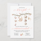 Invitation Branche Floral Tea Party Baby shower (Devant)