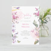 Invitation branche florale d'anniversaire (Debout devant)