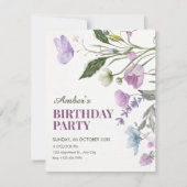 Invitation branche florale d'anniversaire (Devant)