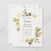 Invitation Branche florale de citrons botaniques (Devant)