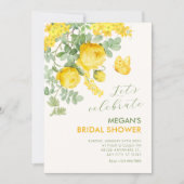 Invitation Branche florale jaune pour douche de mariée (Devant)