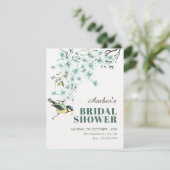 Invitation Branche florale oiseau douche de mariage printaniè (Debout devant)