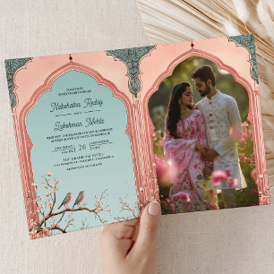 Invitation Branche florale Oiseaux romantiques Mariages indie