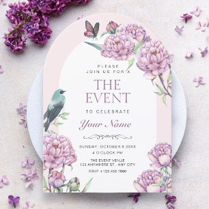 Invitation Branche florale violette