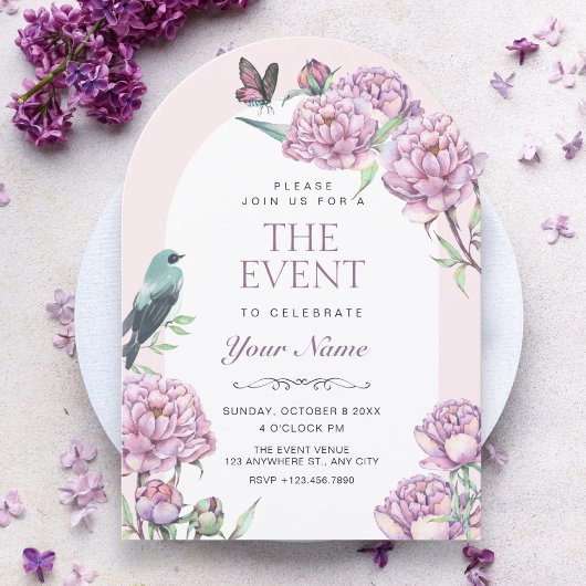 Invitation Branche florale violette