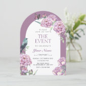 Invitation Branche florale violette (Debout devant)