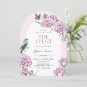 Invitation Branche florale violette (Debout devant)