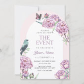 Invitation Branche florale violette (Devant)