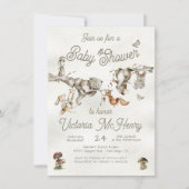 Invitation Branche forestière des bois Animaux Baby shower Bo (Devant)