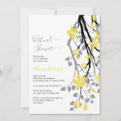 Invitation Branche grise, fleurs jaunes douche de nuptiale vi (Devant)