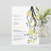 Invitation Branche grise, fleurs jaunes douche de nuptiale vi (Debout devant)