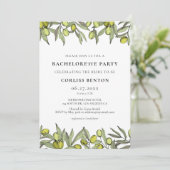 Invitation Branche Olive moderne Bachelorette (Debout devant)