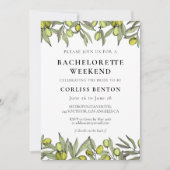 Invitation Branche Olive moderne Bachelorette Week-end (Devant)