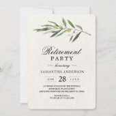 Invitation Branche simple à l'aquarelle vert olive (Devant)