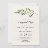 Invitation Branche simple à l'aquarelle vert olive (Devant)