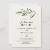 Invitation Branche simple à l'aquarelle vert olive (Devant)