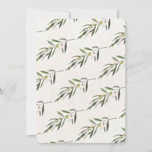 Invitation Branche verte d'olive simple (Dos)