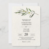 Invitation Branche verte d'olive simple (Devant)